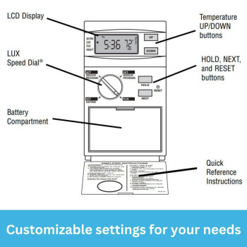 Lux Elv4 Line Voltage Programmable 52 Day Thermostat 1 Heat Line Voltage Only