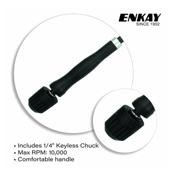 Enkay Heavy Duty Flex Shaft With 14 Inch Keyless Chuck 56 Inches