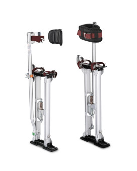 Yescom 2440 Drywall Stilts Adjustable Aluminum Tool Work With Leg Pad Protection For Painting Painter Taping Silver