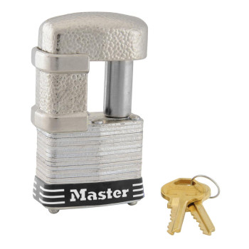 Master Lock 37Ka Shrouded Laminated Steel Pin Tumbler Padlock Keyed Alike 1916Inch Wide Body Shackle Fits 932Inch Or 12