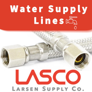 Lasco 100944 1Foot Ice Maker Water Supply Line Braided Stainless Steel X 14Inch Female Compression 1Pack