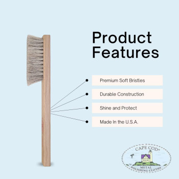 Cape Cod 100 Horsehair Detail Brush With Solid Oak Handle For Detailing Silver And Fine Metals In Hard To Reach Places