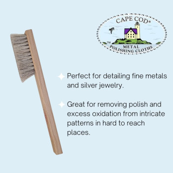 Cape Cod 100 Horsehair Detail Brush With Solid Oak Handle For Detailing Silver And Fine Metals In Hard To Reach Places