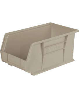 Akromils 30240 Akrobins Plastic Hanging Stackable Storage Organizer Bin 15Inch X 8Inch X 7Inch Stone 12Pack