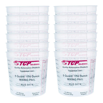 Custom Shop Tcp Global Pack Of 12 Mix Cupsbuckets 5 Quart 174 Ounce Volume Paint And Epoxy Mixing Cups Mix Cups Ar