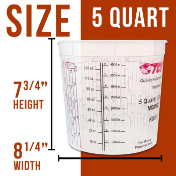 Custom Shop Tcp Global Pack Of 12 Mix Cupsbuckets 5 Quart 174 Ounce Volume Paint And Epoxy Mixing Cups Mix Cups Ar