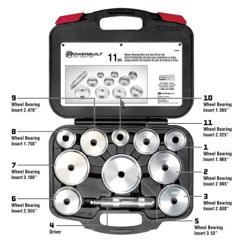 Powerbuilt Alltrade 648996 Kit 66 Master Bearing Race And Seal Driver Tool Set Silver