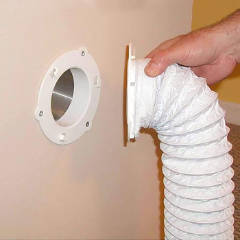 Dryer Dock The Original Dryer Vent Quick Release Twopiece Dryer Hose Quickconnect Twist Lock Tight Fits 4 Inch Tubes Whi