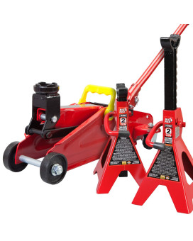 Big Red Torin Hydraulic Trolley Floor Jack Combo With 2 Jack Stands 2 Ton Capacity T82001