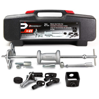 Powerbuilt Master Axle Puller Tool Set Remove Car Front And Rear Bearings And Seals Vehicle Repair 21 Piece Kit 648611 Sil