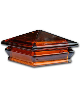 Woodway Glass Pyramid Post Fits 55 Post In Amber 1Pc