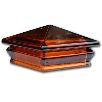 Woodway Glass Pyramid Post Fits 55 Post In Amber 1Pc