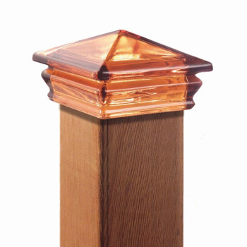 Woodway Glass Pyramid Post Fits 55 Post In Amber 1Pc