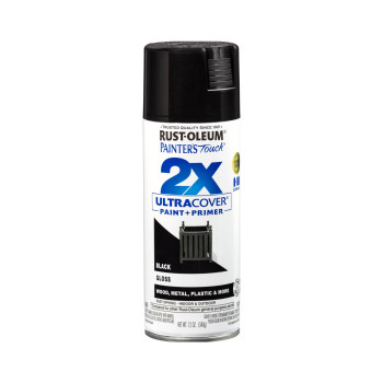 Rustoleum 334026 Painters Touch 2X Ultra Cover Spray Paint 12 Oz Gloss Black