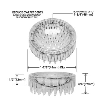 Slipstick Cb410 Carpet Protector Caster Cups Carpet Grippers For Under Furniture Set Of 4 Holds Wheels Up To 134 Inch Cl