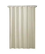 Maytex Fabric Shower Curtain Liner With Weighted Hem Soft Microfiber Waterrepellent Bone 70 X 72 Inches Quick Drying