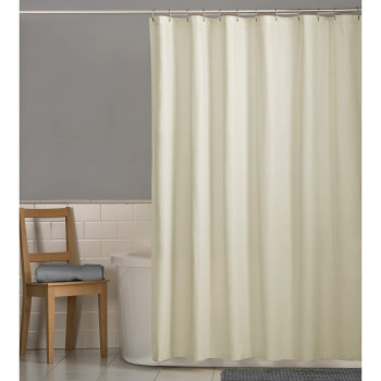 Maytex Fabric Shower Curtain Liner With Weighted Hem Soft Microfiber Waterrepellent Bone 70 X 72 Inches Quick Drying