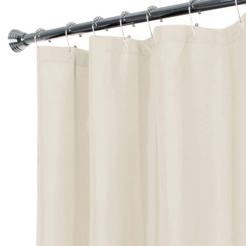 Maytex Fabric Shower Curtain Liner With Weighted Hem Soft Microfiber Waterrepellent Bone 70 X 72 Inches Quick Drying