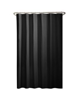 Maytex Fabric Shower Curtain Liner With Weighted Hem Soft Microfiber Waterrepellent Black 70 X 72 Inches Quick Drying