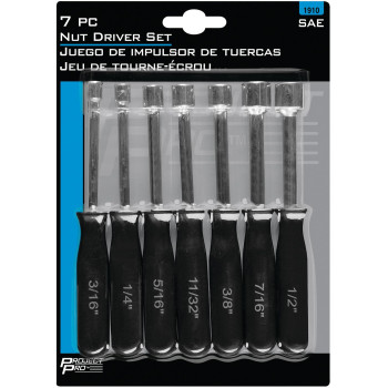 Performance Tool 1910 7Piece Sae Nut Driver Set For Tightening And Loosening Fasteners With Comfortable Grip Handles And Conven