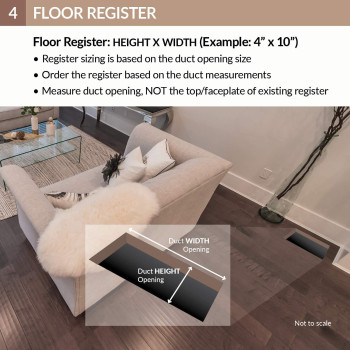 Accord Abfrbr412 Floor Register With Louvered Design 4Inch X 12Inchduct Opening Measurements Brown