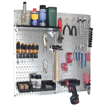 Wall Control 30Wgl200Gvb Galvanized Steel Pegboard Tool Organizer Galvblack