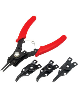 Performance Tool 1435 Interchangeable Head Snap Ring Pliers With Straight 45 Degree And 90 Degree Angled Heads For Internal And