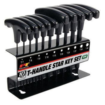 Performance Tool W80276 10Piece Star Thandle Allen Wrench Set Long Arm Hex Key Wrench Set