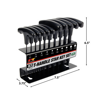 Performance Tool W80276 10Piece Star Thandle Allen Wrench Set Long Arm Hex Key Wrench Set