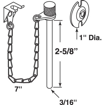 Slideco 15301 Patio Door Locking Pinaluminum 1 Set