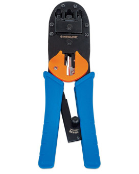 Intellinet Rj45 Crimp Tool Allinone Modular Pass Through Crimper With Wire Cutter Stripper Functions Crimps Rj45 Rj22