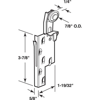 Primeline N 6760 1 In White Nylon Adjustable Bypass Door Guide 2 Pack