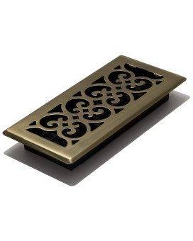 Decor Grates Sph410A Scroll Design Floor Register 4X10 Antique Brass Finish