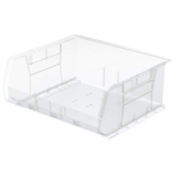 Akromils 30250 Akrobins Plastic Storage Bin Hanging Stacking Containers 15Inch X 16Inch X 7Inch Clear 6Pack