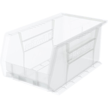 Akromils 30240 Akrobins Plastic Hanging Stackable Storage Organizer Bin 15Inch X 8Inch X 7Inch Clear 12Pack