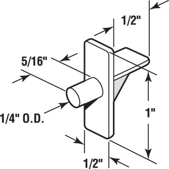 Primeline 241946 Shelf Support Peg 14 In Plastic Construction Clear 12 Pack