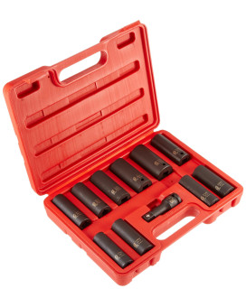 Sunex Tools 2611 12Inch Drive Extra Thin Wall Deep Impact Socket Set