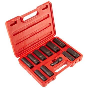 Sunex Tools 2611 12Inch Drive Extra Thin Wall Deep Impact Socket Set