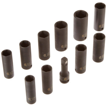 Sunex Tools 2611 12Inch Drive Extra Thin Wall Deep Impact Socket Set