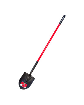 Bully Tools 82515 14Gauge Round Point Shovel With Fiberglass Long Handle