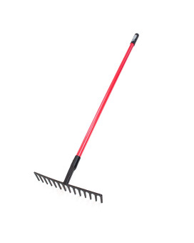 Bully Tools 92311 16Inch Level Head Rake With Fiber Glass Handle And 14 Steel Head Tines 60Inch