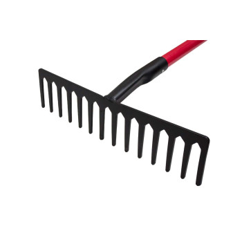 Bully Tools 92311 16Inch Level Head Rake With Fiber Glass Handle And 14 Steel Head Tines 60Inch