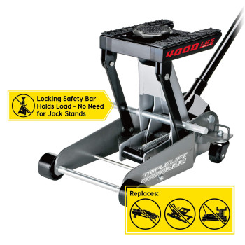 Powerbuilt 2 Ton Triple Lift Floor Jack Lifts Cars Trucks Motorcycles Atvs Transmissions Tiedown Loops Locking Safety B