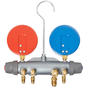 Yellow Jacket 49863 Manifold With Redblue Gauges Psi Scale R22404A410A Refrigerant