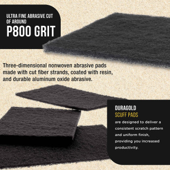 Duragold Premium 6 X 9 Gray Ultra Fine General Purpose Scuff Pads Box Of 10 Final Scuffing Scouring Sanding Cleaning