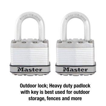 Master Lock M1Xt Magnum Heavy Duty Padlock With Key 2 Pack Keyedalike Silver