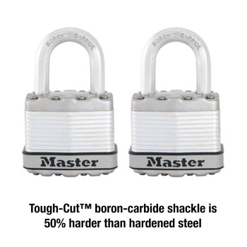 Master Lock M1Xt Magnum Heavy Duty Padlock With Key 2 Pack Keyedalike Silver