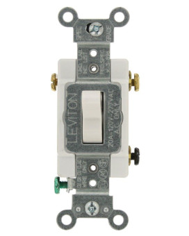 Leviton 1223Sw 20Amp 120277Volt Toggle 3Way Ac Quiet Switch Heavy Duty Grade Grounding White Image