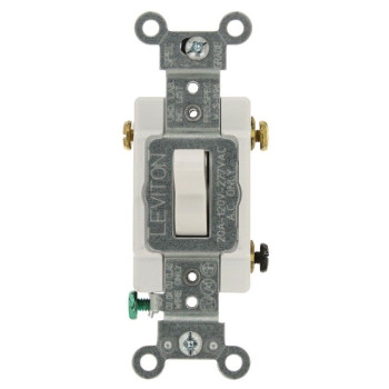 Leviton 1223Sw 20Amp 120277Volt Toggle 3Way Ac Quiet Switch Heavy Duty Grade Grounding White Image