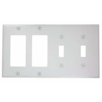 Leviton P2262W 4Gang 2Toggle Decoragfci Device Combination Wallplate Device Mount White